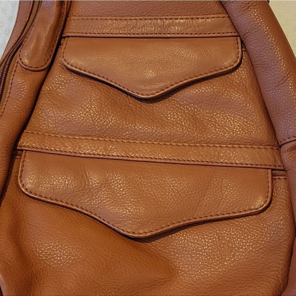 Paul & Taylor Brown Genuine Leather Sling Bag NWOT - Picture 5 of 9